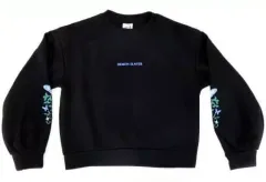 【中古】衣類 胡蝶しのぶ スウェットプルオーバー(長袖)2 Demon Slayer ブラック レディースLサイズ 「鬼滅の刃×GU」