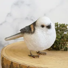 BIRDIE BILL リアルな「シマエナガ」のオブジェ  マグネット内臓 / 置物 鳥 とり トリ インテリア雑貨 クリップホルダー