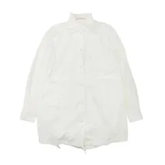 美品 pelleq ペレック スタンドカラー フリル ロング シャツ ブラウス カットソー 長袖 ボウタイ 34 白 ホワイト レディース 古着 中古 美品 pelleq ペレック スタンドカラー フリル ロング シャツ