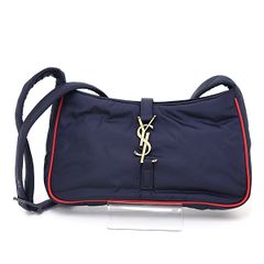 サン ローラン ル・サンカセット ショルダーバッグ エコナイロン ネイビー/レッド 733294 YSL Sランク【中古】