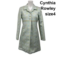 ◆ シンシアローリー Cynthia Rowley コートドレス 長袖 ブロケード テーラード Aライン ゴールド色 コットン 4 M 9号 レディース S5V719のサムネイル