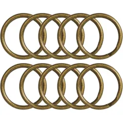 キーリング 外径約30mm 10個入り キーホルダー リング 金具 パーツ 鍵 二重リング 軽量 紛失防止 アンティーク ゴールド KRR-014