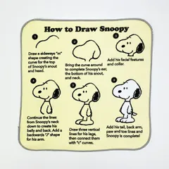 スヌーピー ドローイング柄 ミニタオル イエロー 西川 SNOOPY
