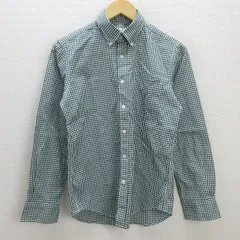 G■ユナイテッドアローズ/UNITED ARROWS GRL 長袖BDシャツ/ギンガムチェック【S】緑/men's/74【中古】■