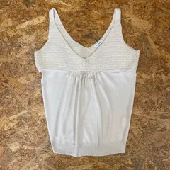cacharel シルク混タンクトップ サイズ1 ベージュ キャシャレル ニット ノースリーブ レディース Ladies ユーズド USEDのサムネイル