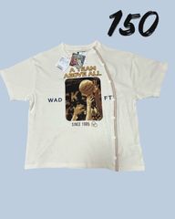 障がい児・障がい者洋服　前開きリメイク半袖Ｔシャツ150サイズ　ＭＡＲＫＥＹ’Ｓオフホワイト