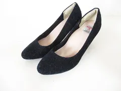ハリスツイード Harris Tweed クロッシー ウール パンプス ミックス ネイビー Sのサムネイル