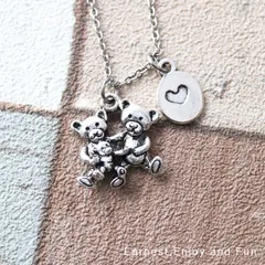素敵な仲良し家族の熊さんネックレス ― レディース ネックレス ペンダント 熊 シルバー くま プレゼント プチギフト 贈り物 ハート 動物 可愛い 幸運 お守り アクセサリー ― 000578