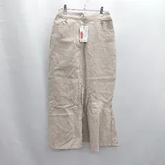 ◇ Θ◎●未使用● moment+ コットン100% ロング マーメイド スカート サイズL グレイッシュベージュ レディース E  【1501160046802】