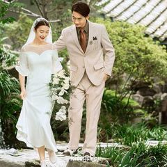 ウェディングドレス マーメイドライン 白 サテン 袖あり 海外挙式 ドレス 披露宴 花嫁ドレス 結婚式ドレス マーメイドドレス ホワイトドレ