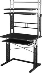 ★新品★Bauhutte(バウヒュッテ) 昇降式 パソコンラック (幅75cm×奥行50cm) ブラック BHD-750PRM