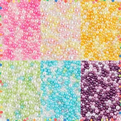 【特価商品】手芸用品 DIY デコパーツ レインボーパール 材料 パーツ ネイルパーツ 約70g レジン封入 アクセサリーパーツ こんごうすんぽう 穴無しパール 6色セット パールビーズ 樹脂パール サムコス