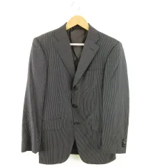 ミスタージュンコ Mr.JUNKO テーラードジャケット 長袖 ピンストライプ 黒 白 92A5 *A983