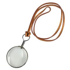 HERMES エルメス ルーペ ネックレス ラニエール革紐 シルバー/ブラウン サイズフリー 正規品 / 50972