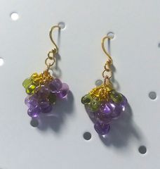 葡萄のピアス アメジスト パワーストーン NO.60