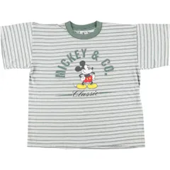 古着 90年代 MICKEY&CO. MICKEY MOUSE ミッキーマウス ボーダー柄 キャラクタープリントTシャツ メンズXL相当 ヴィンテージ/eaa525196