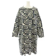 Sマックスマーラ 'S Max Mara ワンピース ひざ丈 総柄 バックリボン 長袖 40 ベージュ 紺 ネイビー 24192212336 /HNのサムネイル