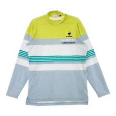 サイズ：L LE COQ GOLF ルコックゴルフ  ハイネック 長袖Tシャツ ボーダー柄 グレー系 [240101411097] ゴルフウェア メンズ ストスト
