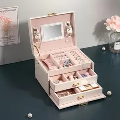 アクセサリー 収納 韓国 レザー 大容量 コンパクト 軽量 携帯 アクセサリーボックス ジュエリーケース アクセサリーケース 収納 ボックス