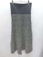 ◇ INTERPLANET ウエストゴム おしゃれ ロング丈 フレア スカート サイズFREE(002) ブラック系 レディース E  【1405140029017】