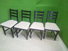 【IKEA/イケア】LERHAMN レールハムン ダイニングチェア ４脚セット (スタッキング不可)汚れあり■C-1496