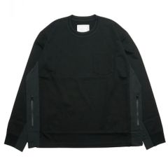 sacai Cotton Jersey L/S T-shirt BLACK サカイ 長袖シャツ 新品 サイズ1