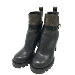 LOUIS VUITTON ルイ ヴィトン  モノグラム スタートレイルライン ショートブーツ  ブラック系 38 レディース [240003001361]