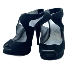 miu miu ミュウミュウ ハイヒールスウェードサンダル  ブラック 36 1/2