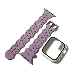 [41mm/パープル] Apple Watch カバー Apple Watch ケース Apple Watch バンド Apple Watch ベルト アップルウォッチ カバー アップルウォッチ ケース アップルウォッチ バンド ベルト 一体型 セット