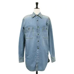 【美品】Maison Margiela メゾン マルジェラ シャツ インディゴ サイズ:37(L) / 24秋冬 デニム ロング シャツ / 長袖 ヴィンテージ加工 コットン ユニセックス / トップス ブルゾン / イタリア製【レディース】【中古】のサムネイル