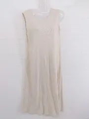 ◇ SENSE OF PLACE URBAN RESEARCH リブニット ノースリーブ 膝下丈 ワンピース サイズ F ベージュ レディース P  【1301160021683】