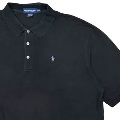 【USED / 古着】90s POLO GOLF ポロ ラルフローレン ポロシャツ ブラック すみれ色ロゴ 刺繍入り XXLサイズ 大きいサイズ