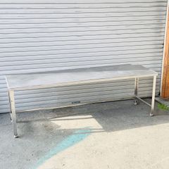 ステンレスガス台 W1950×D600×H650 ガスコンロ台 架台 作業台 調理台 業務用 厨房 中古 ※納期注意
