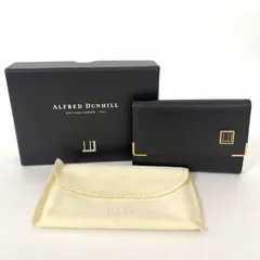 SD1057 美品！ dunhill ダンヒル レザー 6連キーケース メンズ ブラック 金具ゴールド ロゴプレート ＷＤ 5300 Ａ