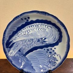 古伊万里 志田窯 【染付 鷹図大皿】 (33) 32.5cm - メルカリ