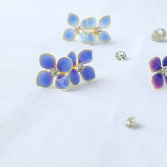 紫陽花 一粒ピアス イヤリング ストーン シンプル ブルー