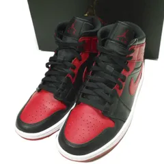 NIKE ナイキ AIR JORDAN 1 MID エアジョーダン 1 ミッド 554724-074 US9(27cm) BLACK/GYM RED-WHITE スニーカー シューズ g23796