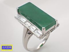 PM プラチナ ダイヤ ヒスイ リング D1.73ct 11号 12.11g 中古A+ 【送料無料】 C-9427【質屋出品】