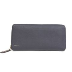 NA410022 ポールスミス ラウンドファスナー長財布 レザー ネイビー系 メンズ Paul Smith 中古
