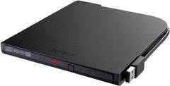 BUFFALO Surface対応 書き込みソフト添付 ケーブル収納 ウルトラスリムタイプ ポータブルDVD ブラック DVSM-PT58U2V-BKD