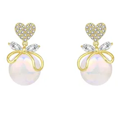 【在庫セール】安心の18金属 ファッション ー対応ピアスいキラキラ 人気 アレルギ可愛 レディース 揺れるパールピアス HAPVITAL