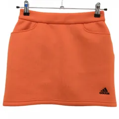 【美品】アディダス スカート オレンジ×黒 ダンボールニット 内側インナーパンツ  レディース S ゴルフウェア 2023年モデル adidas