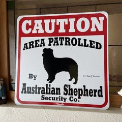 Caution コーションサインボード　オーストラリアンシェパード アメリカ直輸入　新品未使用