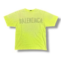 国内正規 BALENCIAGA 23SS TapeTypeTシャツ テープタイプ カットソー バレンシアガ 739784 イエロー S 90531A5