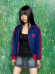 80s adidas(アディダス) オールドスクール ネイビー レッド ジャージ トラックトップス XXS