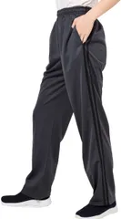 Y's factory ジャージ パンツ メンズ ストレート ロング 長ズボン ボトムス ポケット付き ウエストゴム 無地 サイドライン トレーニング ランニング 吸汗速乾 ゆったり Lサイズ(チャコールA,  L)