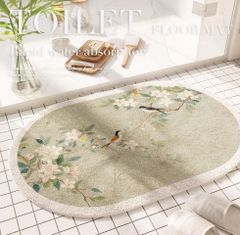 バスマットさわやか花鳥柄カーペットマット室内マット戸口マットトイレマット