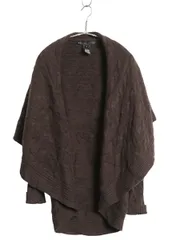 【お得なクーポン配布中!】 ラルフローレン ショールカラー ケーブル ニット カーディガン レディース M ブラックレーベル 100% カシミヤ ケープ きれいめ シンプル 茶