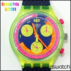 動作確認済 Swatch Grand Prix SCJ101 クロノグラフ ケース付 90’s vintage スウォッチ