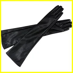 JOYBANK フェイクレザー ロンググローブ 指長タイプ 4color (S ブラック)